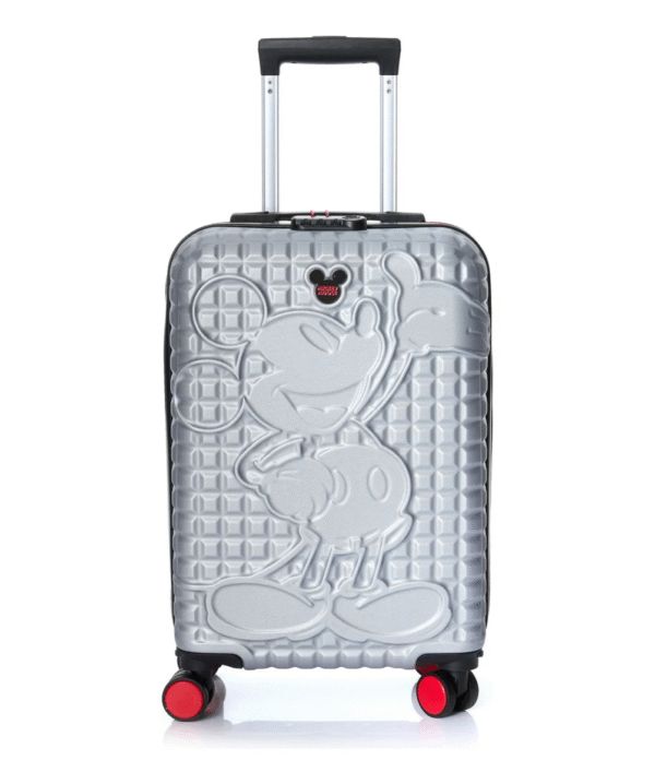 Mala de Bordo Mickey Mouse Luxcel – Pequena, Cor Prata, Ideal para Viagens Curtas