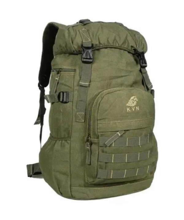 Mochila de Camping 50L Verde – Lona Reforçada, Ideal para Trilhas e Viagens