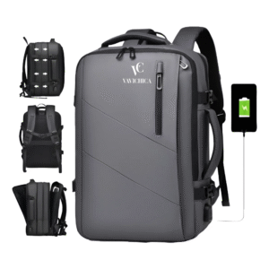 Mochila de Viagem Expansível – com Conexão USB, Espaço para Notebook
