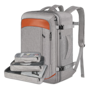 Mochila de Viagem Yorepek 1215 – 40L, Cinza, Expansível, Antifurto e Impermeável