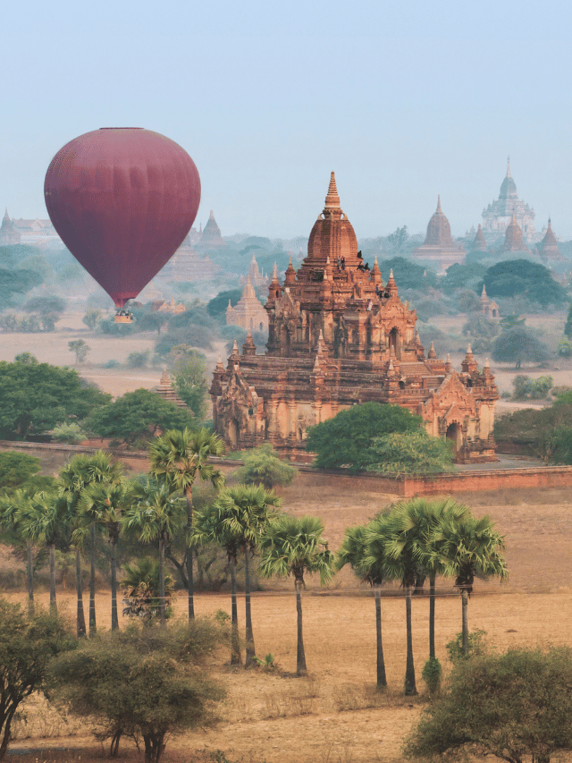 Como voar de balão sobre os templos de Bagan?